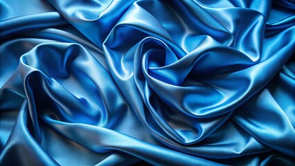 Obraz premium Luxurious Blue Satin Fabric Backdrop: Smooth, Shiny, Soft Texture for Elegant Decoration