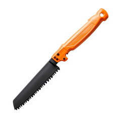 Fototapeta premium Durable orange-handled folding saw for outdoor use
