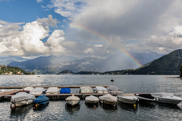 Boats on Lake Como,