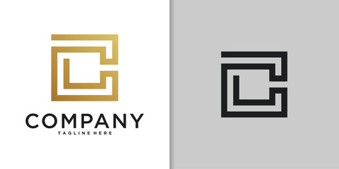 initial letter c logo design luxury