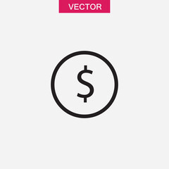 Dollar, money icon. vector flat black simple illustration for web and app..eps