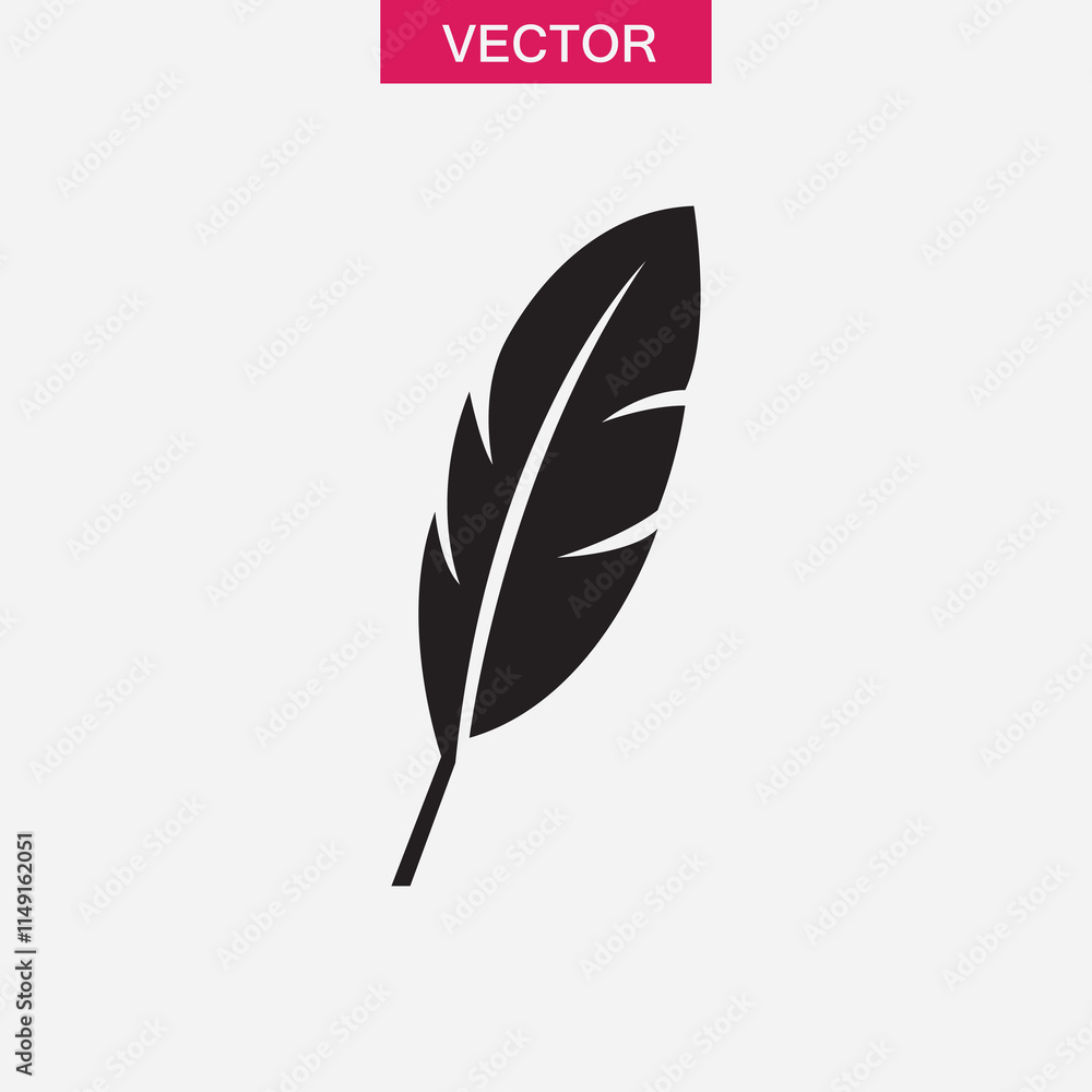 Poster feather icon vector, simple flat black trendy style illustration for web and app..eps