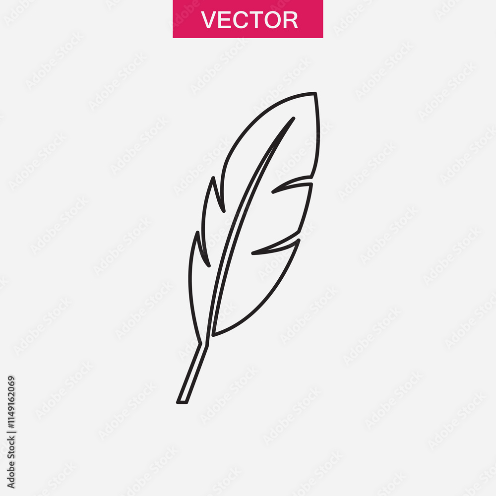 Poster feather icon, vector flat black linear illustration for web and app..eps