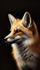 Obraz premium Majestic Fox Portrait Against Dark Background