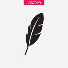 Obraz premium Feather icon vector, simple flat black trendy style illustration for web and app..eps