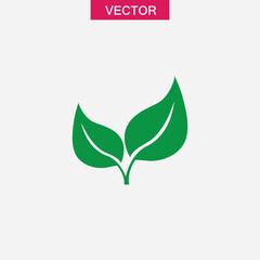 Green leaf, Eco vector flat simple illustration for web and app..eps