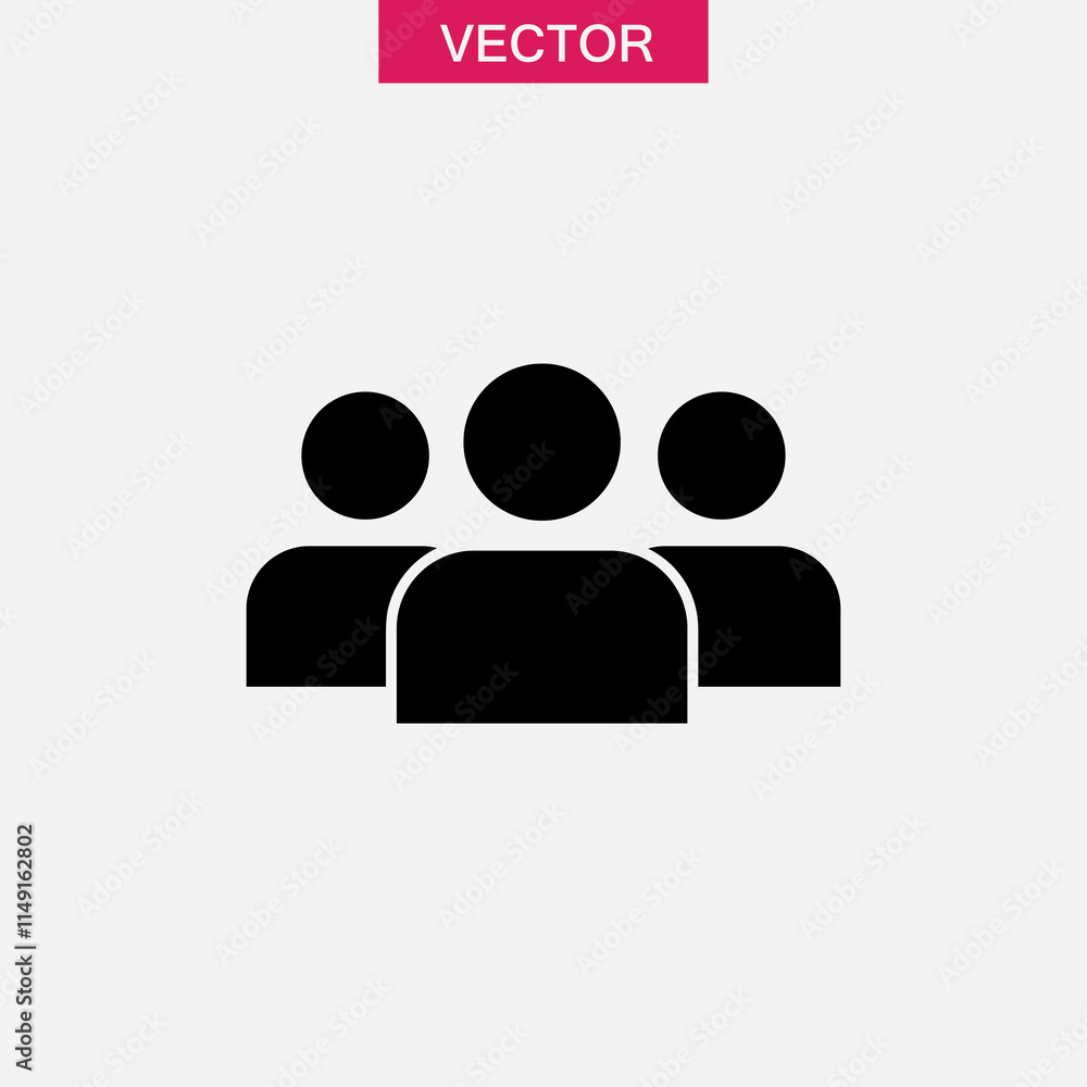 Poster people icon. user sign vector flat black simple illustration for web and app..eps
