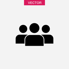 People Icon. User sign vector flat black simple illustration for web and app..eps
