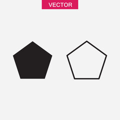 Polygon, pentagon shape icon.vector flat black simple illustration for web and app..eps