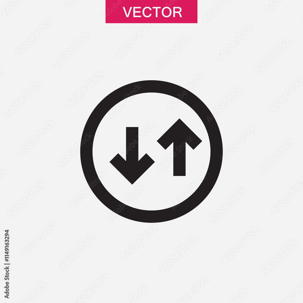 Poster up, down arrow icon. vector flat black simple trendy style illustration for web and app..eps