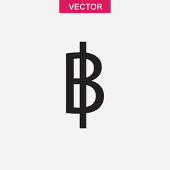 Thailand, baht icon. Vector flat black simple illustration for web and app..eps