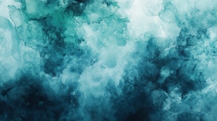 Abstract Teal Watercolor Painting: A Serene and Dreamy Ocean-Inspired Artwork