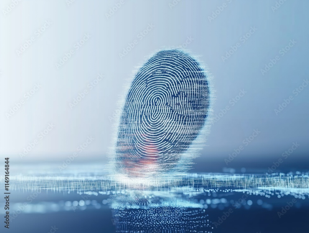 Poster digital fingerprint illustration biometric tech. modern tech security concept. advanced identificati