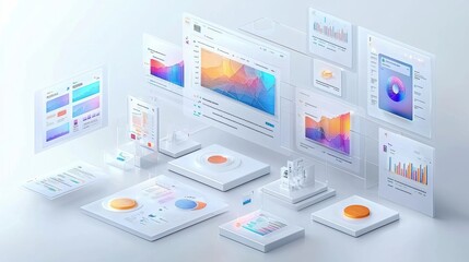 A computer monitor displays a variety of graphs and charts. Generative AI
