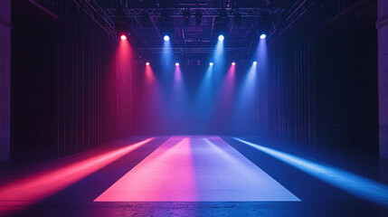 Colorful stage lighting creates an exciting atmosphere for performances. 