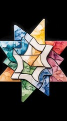 Abstract Watercolor Starburst Design