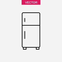Freezer, refrigerator icon. vector flat black linear illustration for web and app..eps