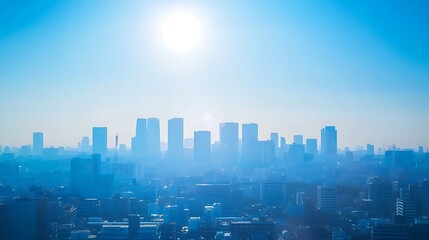 Cityscape Skyline on a Sunny Day. Urban Landscape, Modern Architecture.