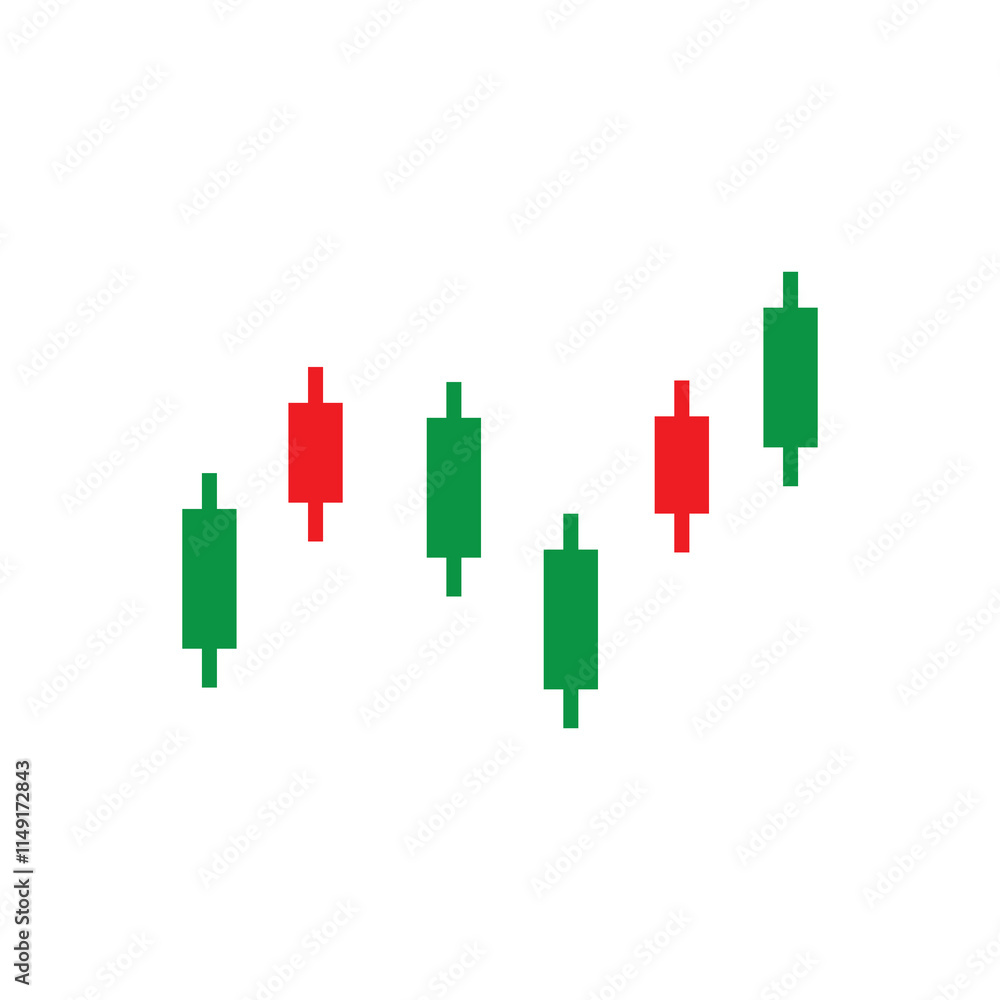 Poster candlestick chart icon. vector flat color illustration for web and app..eps