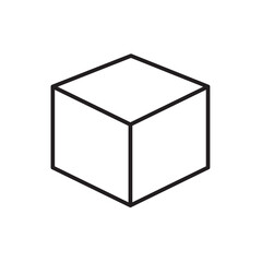 Box, cube icon. Vector flat black linear illustration for web and app..eps