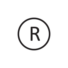 Registered Trademark symbol. vector flat black trendy style illustration for web and app..eps
