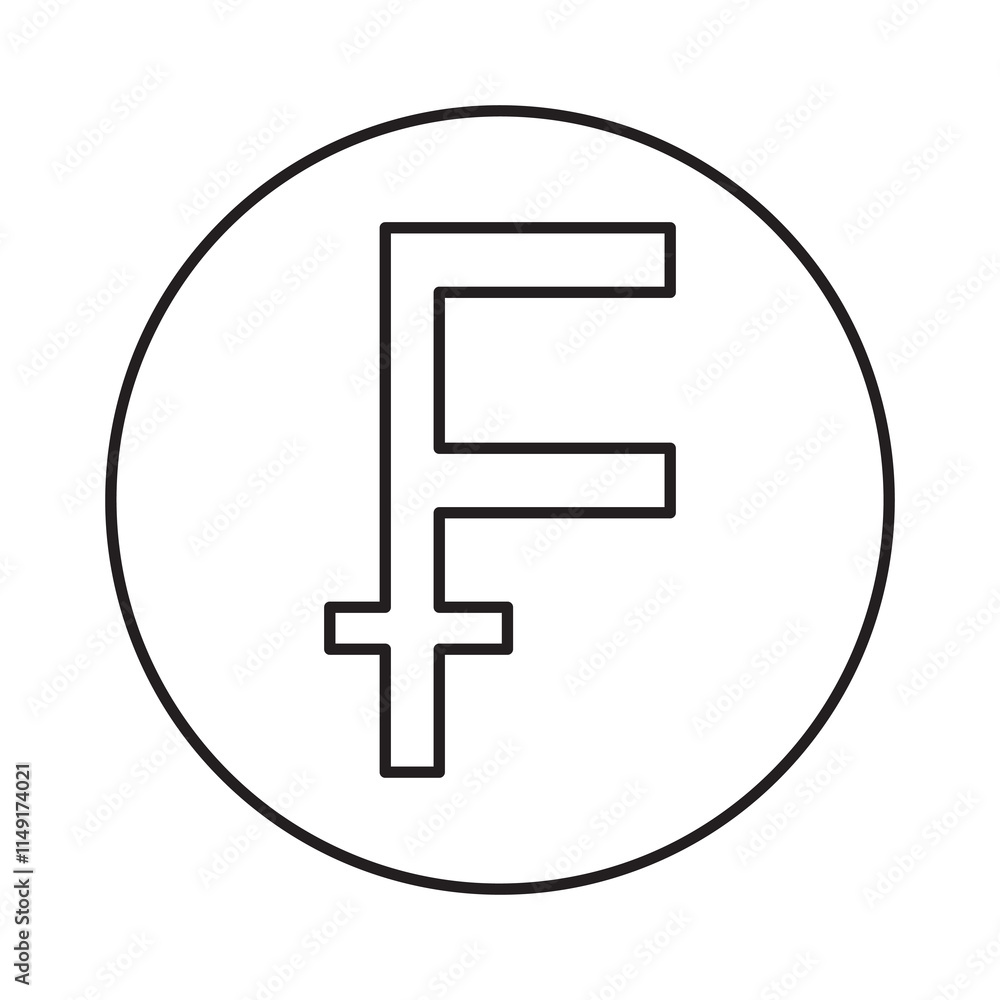 Poster swiss franc icon. vector linear illustration for web and app..eps