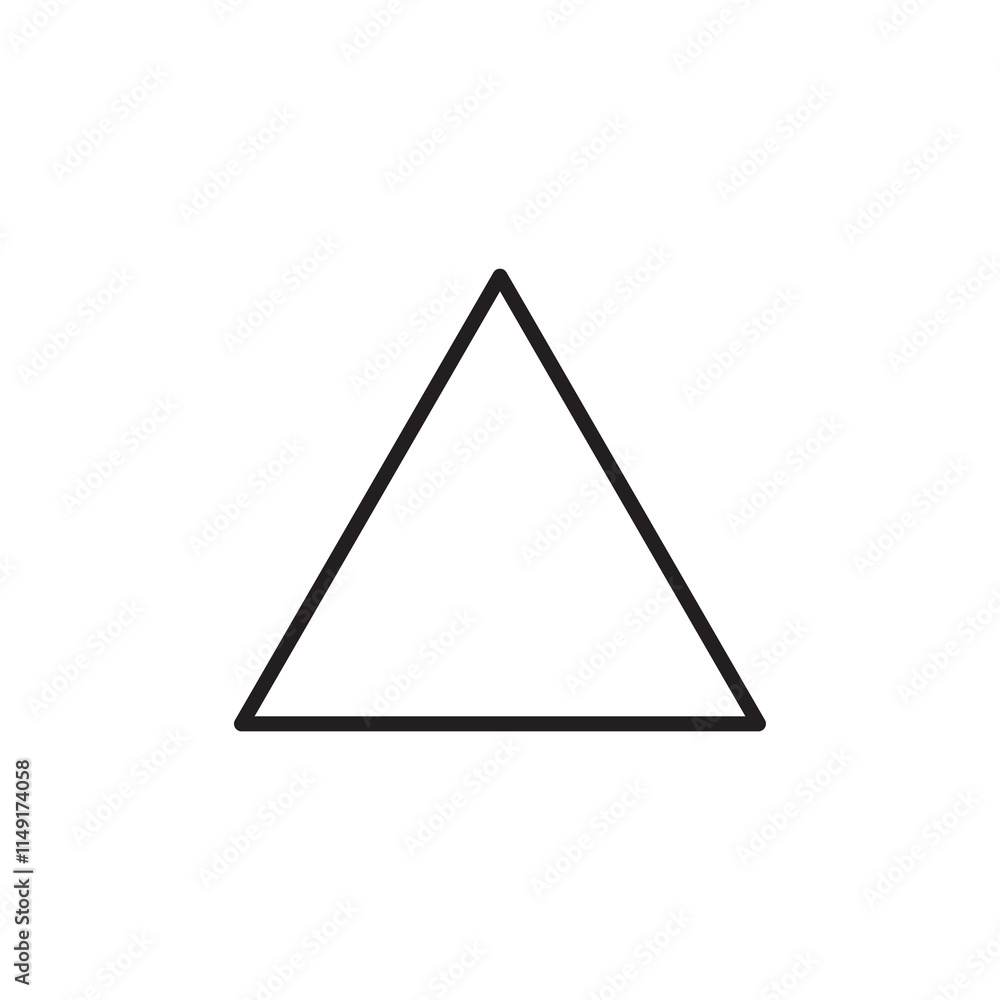 Aufkleber triangle icon. vector flat black linear illustration for web and app..eps