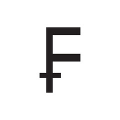 Obraz premium Swiss franc icon. Vector flat black trendy style illustration for web and app..eps