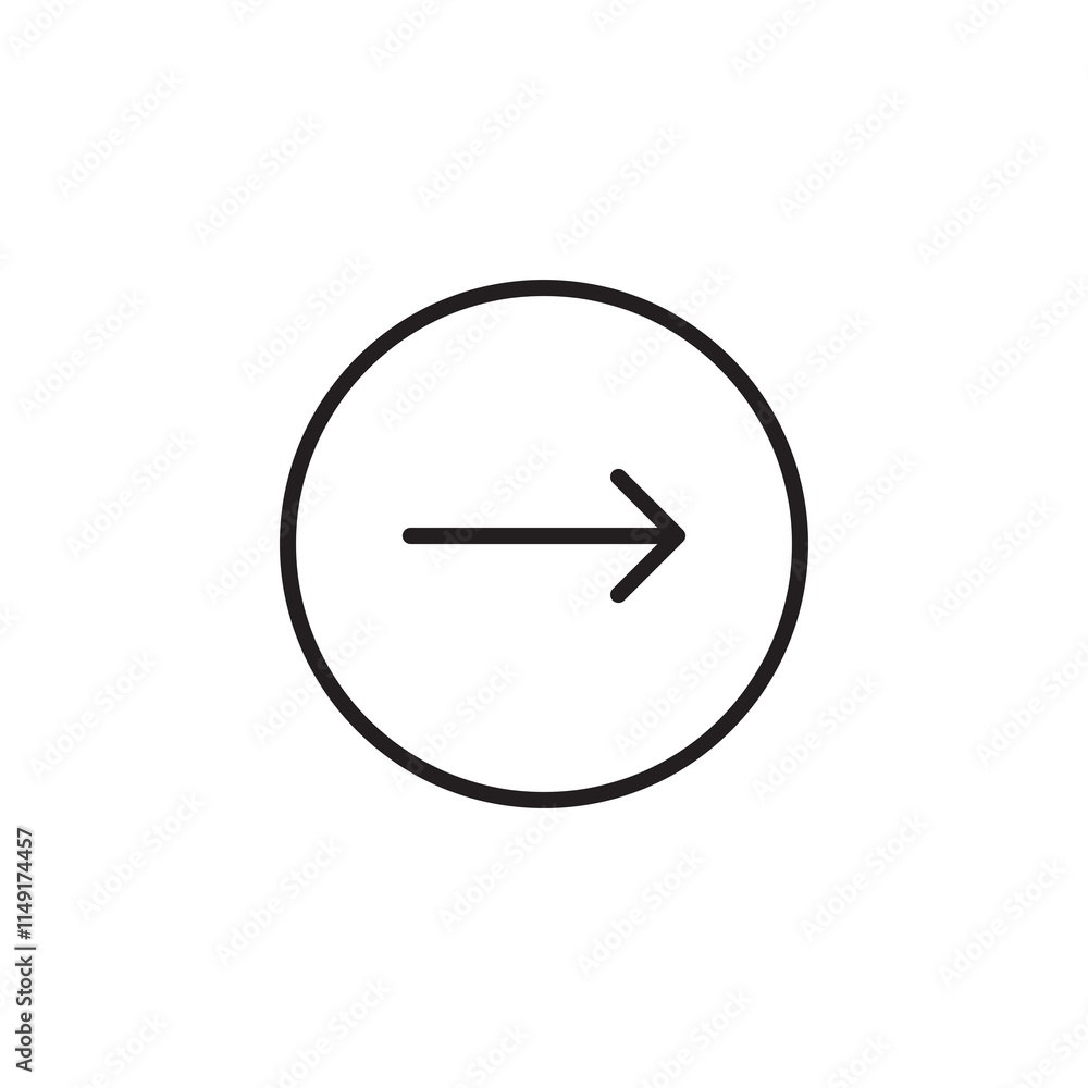 Aufkleber arrow, forward icon. vector flat black linear illustration for web and app..eps
