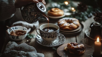 Cozy Winter Morning Coffee Setup