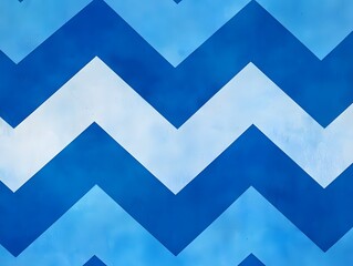 A pattern featuring blue zigzag stripes against a lighter blue background.