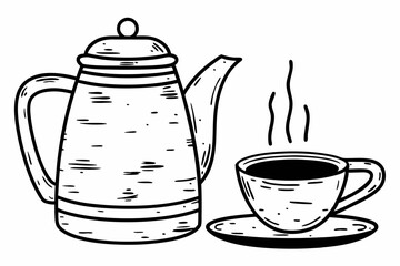 teapot and cups