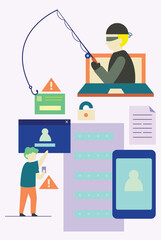 Cyber Security Flat Design Illustration
