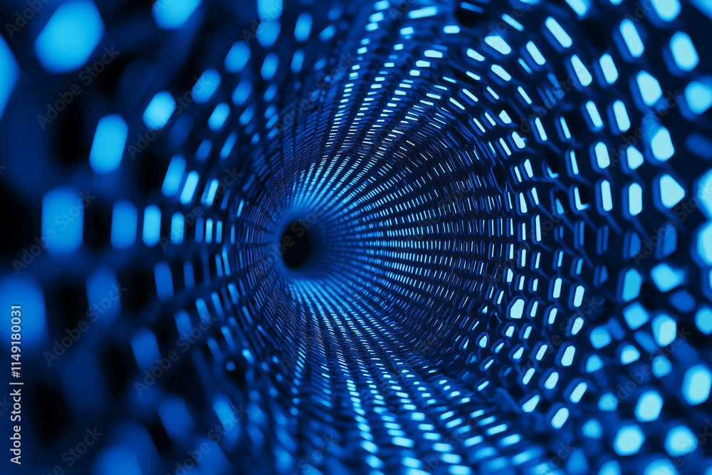 Poster blue geometric shape abstract technology background with hexagons and circles