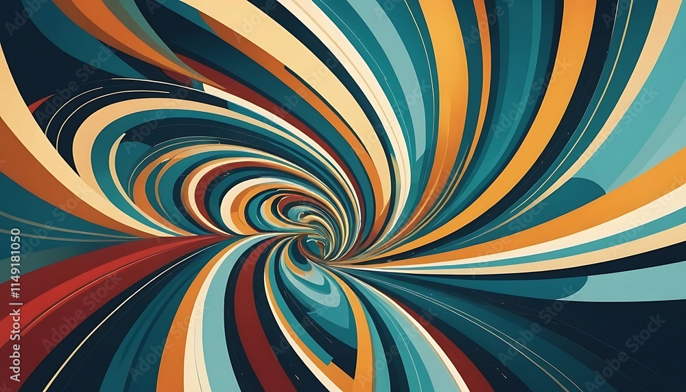 Poster abstract swirling lines creating a vortex illusion