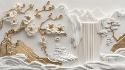 Volumetric Stucco Molding Adorning Concrete Wall in Stunning Architectural Detail