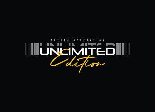 Naklejki Unlimited edition typography slogan for print t shirt, Modern streetwear design