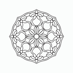 floral patterns kids Mandala art Coloring Book page design