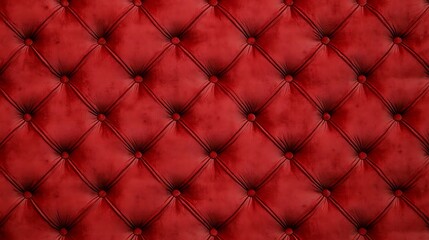 Red tufted velvet upholstery texture background.