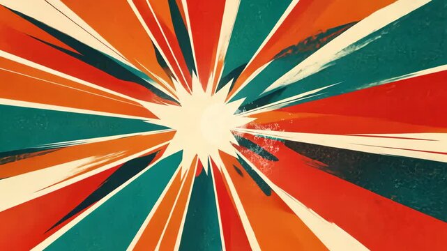 Dynamic explosion of color with sharp angular lines on a vibrant background in a creative design