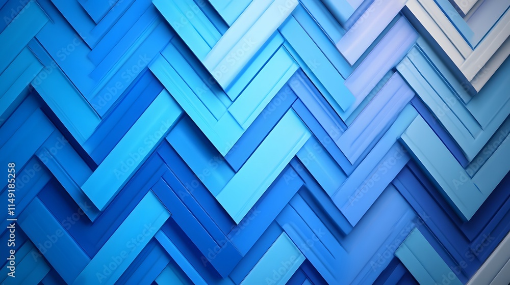 Aufkleber abstract blue chevron pattern of rectangular shapes
