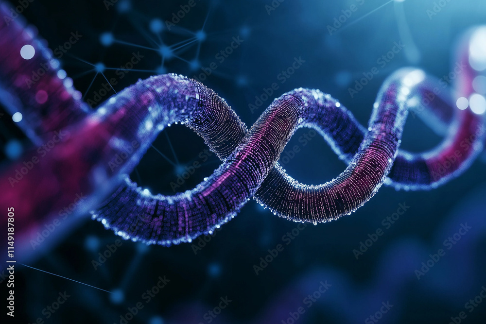 Poster blockchain concept data storage using dna sequences