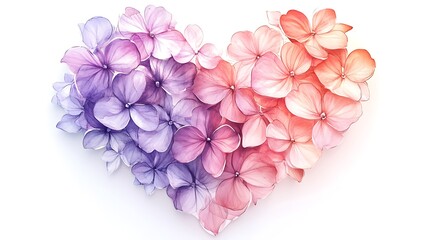 Fototapeta premium Floral heart arrangement nature digital art soft colors close-up