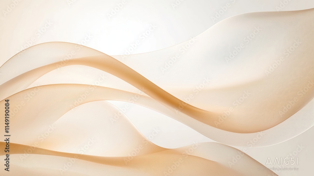 Poster abstract beige waves flow gracefully. energetic signal pattern creates a seamless texture. fluid cur