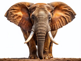 Majestic African Elephant with Large Tusks - Drone Photography Stock Photo