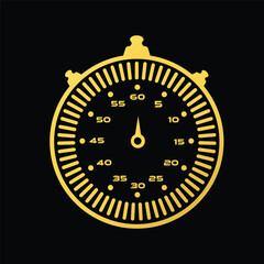high quality modern stopwatch gold color icon with minimalist design for digital and print projects
