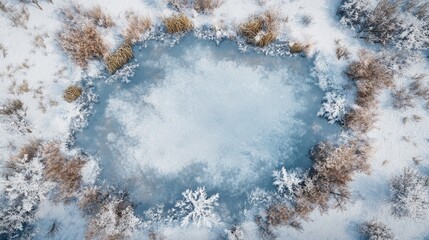 Top-Down Hyper-Realistic Winter Image