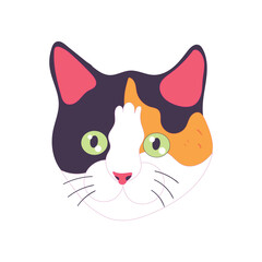 Cute orange and black striped cat head illustration, perfect for animal, pet, and cartoon-themed designs.