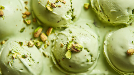 Indulge in the Creamy Delight of Pistachio Ice Cream, Captured Close Up