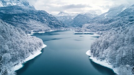 Obraz premium Another Snowy Lake in the Valley